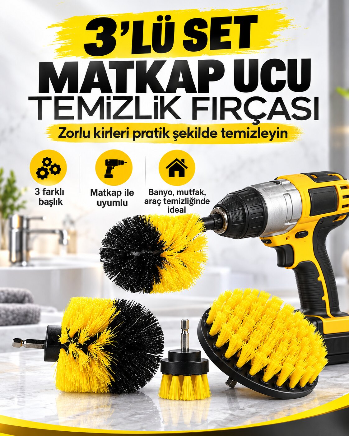 3'LÜ MATKAP UCU TEMİZLİK FIRÇASI